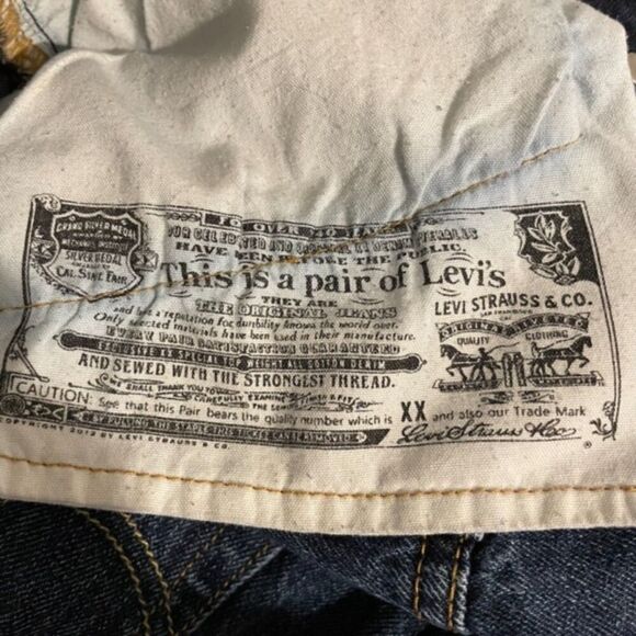 Dark Blue Denim Jean Shorts Cut Offs 29W Original Levi's Womens Fray high Waist - Picture 8 of 10